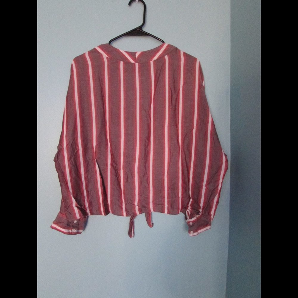 Stripped Front Tied Button Up - image 2